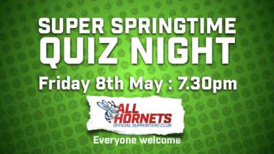 Join us this Friday for All Hornets Quiz Night